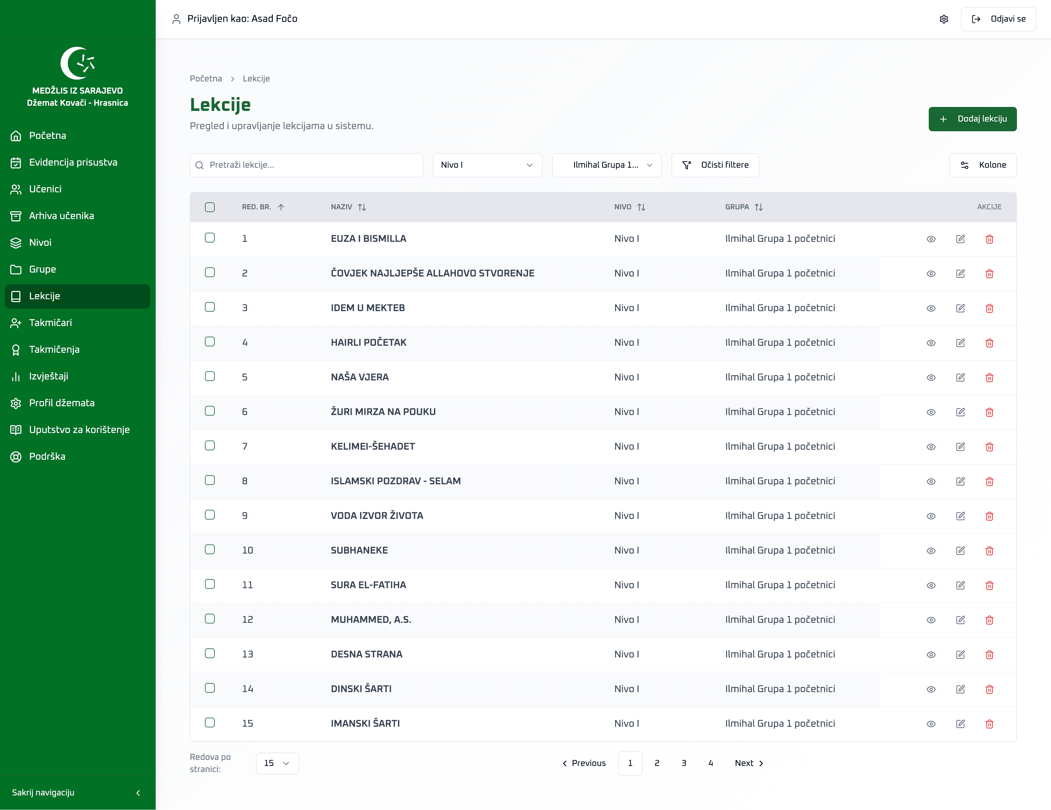 Organizacija Lekcija i Nastavnog Plana